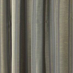 Grey Jacquard Curtain Modern Striped Design Fully Lined - 66" X 90" Drop