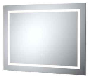 Rectangle Touch LED Wide Wall Mirror Silver