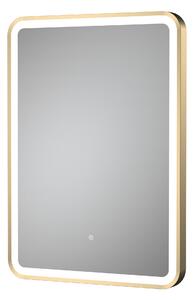 Rectangle Touch LED Framed Wall Mirror Brass