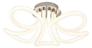 Mantra M6615 Knot LED II Semi Flush Ceiling Light In Polished Chrome And Opal White - Dia: 790mm