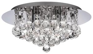 Searchlight 3404-4CC Hanna 4 Light Crystal Flush Ceiling Light In Chrome