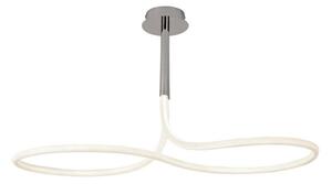 Mantra M6602 Nur II 50 Watt Semi Flush Ceiling Light In Polished Chrome And Opal White - L: 1170mm