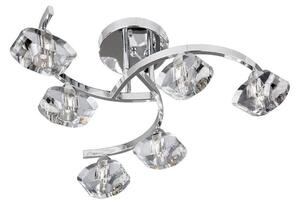 Searchlight 8086-6CC Sculptured Ice Semi Flush Ceiling Light In Chrome