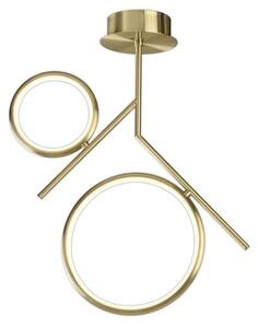Mantra M6582 Olimpia SG 30 Watt Semi Flush Ceiling Light In Satin Gold/Opal White - L: 530mm