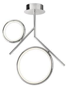 Mantra M6592 Olimpia CH 30 Watt Semi Flush Ceiling Light In Polished Chrome/Opal White - L: 530mm