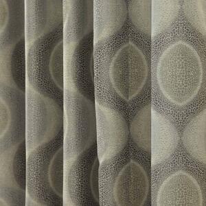 Grey Jacquard Curtain Modern Curve Design Fully Lined - 46" X 72" Drop