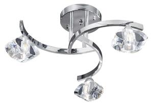 Searchlight 8083-3CC Sculptured Ice Semi Flush Ceiling Light In Chrome