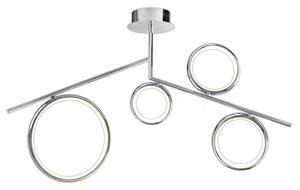 Mantra M6590 Olimpia CH 42 Watt Semi Flush Ceiling Light In Polished Chrome/Opal White - L: 1010mm