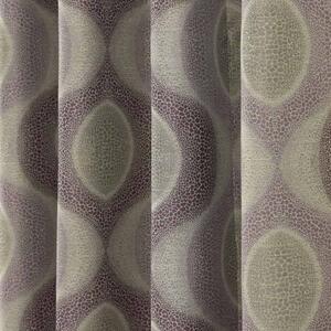 Purple Jacquard Curtain Modern Curve Design Fully Lined - 90" X 72" Drop