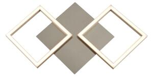 Searchlight 2912SS Wall Art Modern 18 Watt LED Rectangular Wall Light In Satin Silver