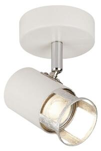3481-1WSI Laser 1 Light Spotlight In White And Silver Leaf