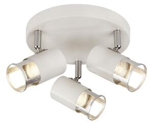 3483-3WSI Laser 3 Light Linear Spotlight In White And Silver Leaf