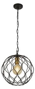 Searchlight Modern 1 Light Orb Ceiling Pendant In Matt Black And Gold