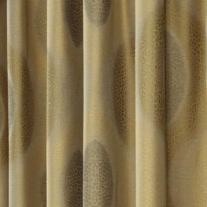 Gold Jacquard Curtain Modern Curve Design Fully Lined - 90" X 90" Drop