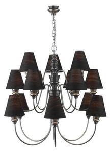 David Hunt Lighting DOR1599/22 Doreen 15 Light Chandelier With Black Silk Shades