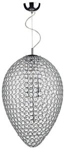 Dar FRO0550 Frost 5 Light Chrome And Crystal Pendant