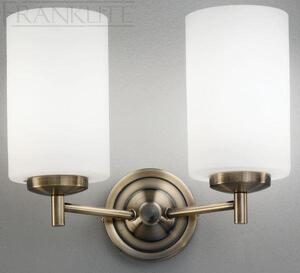 Franklite Decima FL2253/2 2 Light Bronze Wall Light With Opal Glass Shades