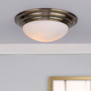 Dar BAR5075 Barclay Antique Brass Large Bathroom Flush Light