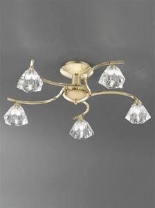Franklite FL2230/5 Twista Brass 5 Light Flush Ceiling Lamp