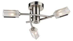 Dar MOR0346 Morgan 3 Light Satin Chrome Semi-Flush Lamp