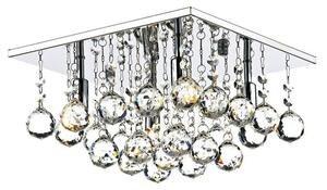 Dar ABA5250 Abacus 4 Light Chrome And Crystal Flush Lamp