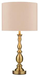 Dar MAD4275 Madrid Antique Brass Table Lamp With Shade