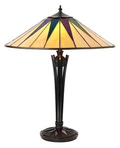 Interiors 1900 64045 Tiffany Dark Star Large Table Lamp With Shade - Height: 560mm