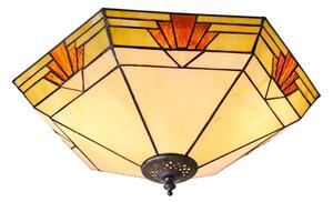 Interiors 1900 64284 Nevada Tiffany 2 Light Flush Ceiling Light In Natural Shades