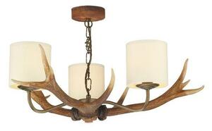 David Hunt Lighting ANT0329 Antler 3 Light Rustic Pendant With Shades