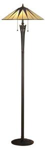 Interiors 1900 64041 Tiffany Dark Star 2 Light Floor Lamp With Shade - Height: 1560mm