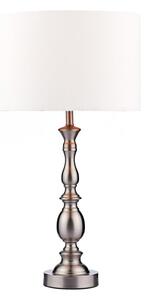 Dar MAD4246 Madrid Satin Chrome Table Lamp With Shade
