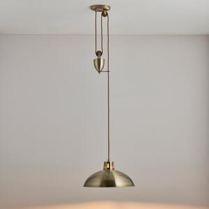Endon POLKA-AB Rise And Fall Pendant Ceiling Light In Antique Brass