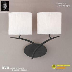 M1155 Eve 2 Light Anthracite Wall Lamp With Ivory Shades
