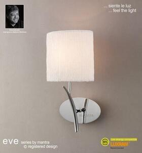 M1134 Eve 1 Light Chrome Wall Lamp With Ivory Shade