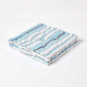 Homescapes Cotton New England Stripes- Floor Cushion, 50 x 50 cm