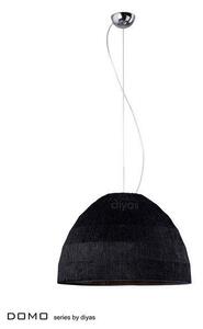 IL60011 Domo 3 Light Black Crinkle Fabric Pendant