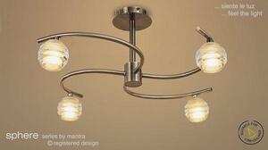 M8012 Sphere Antique Brass 4 Light Semi-Flush Ceiling Light