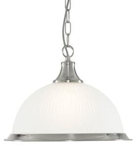 Searchlight 1044 American Diner 1 Light Ceiling Pendant Light In Satin Silver
