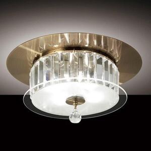 IL30243 Tosca Antique Brass 4 Lt Flush Crystal Ceiling Lamp