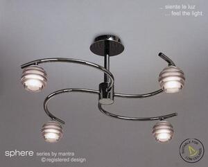 M8008 Sphere Black Chrome 4 Light Semi-Flush Ceiling Light