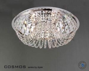 IL30044 7 Lt Chrome and Crystal Halogen Flush Ceiling Lamp