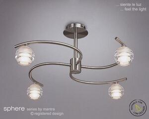 M8004 Sphere Satin Nickel 4 Light Semi-Flush Ceiling Light