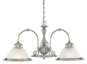 Searchlight 1043-3 American Diner Satin Silver 3 Light Ceiling Fitting In Satin Silver