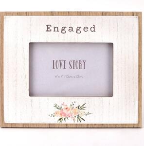 Love Story Engaged Photo Frame White