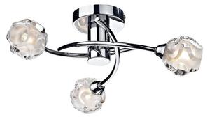 Dar SEA5350 Seattle 3 Light Semi Flush Light in Polished Chrome