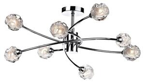 Dar SEA0850 Seattle 8 Light Semi Flush Light in Polished Chrome