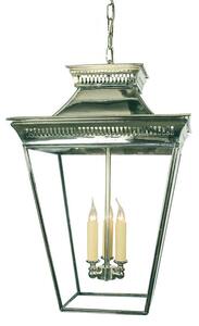 Pagoda N492A Large Solid Brass Nickel Plated Lantern