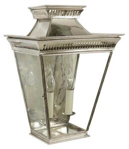 Pagoda N493A Large Solid Brass Nickel Plated Half Wall Lantern