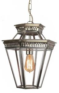 Bevelled Glass N410 Solid Brass Nickel Plated 1 Light Pendant