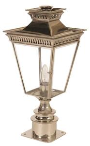 Pagoda N491SP Solid Brass Nickel Plated Outdoor Short Pillar Lantern
